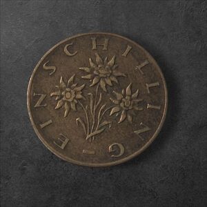 Vintage Coin with Floral Design 1 Shilling 1961